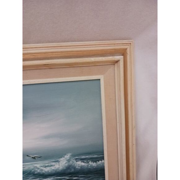 Ocean Waves Oil Painting 17x21 Framed Signed Original Canvas Sea by W. DAWSON - Picture 14 of 16